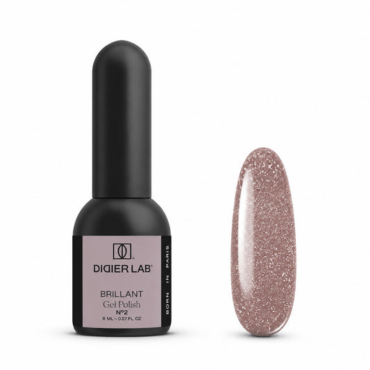 Didier Lab Brillant Gel Polish No2 8ml, bottle and colour swatch