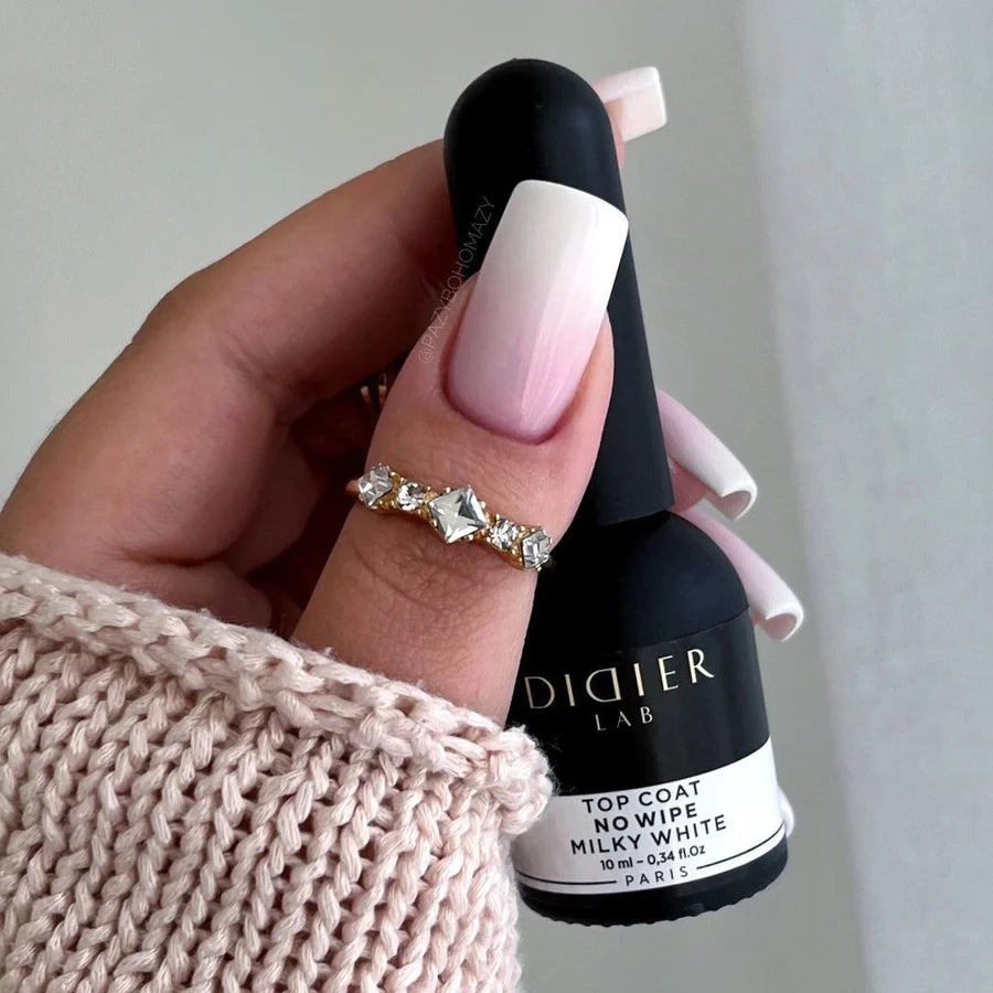 Top coat no wipe "Didier lab", Milky White, 10ml