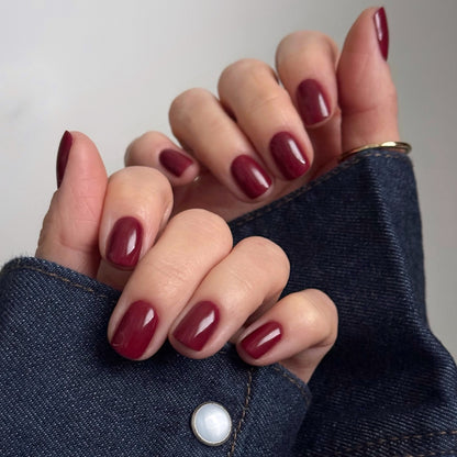 Studios Didier Lab Bonjour glossy burgundy manicure