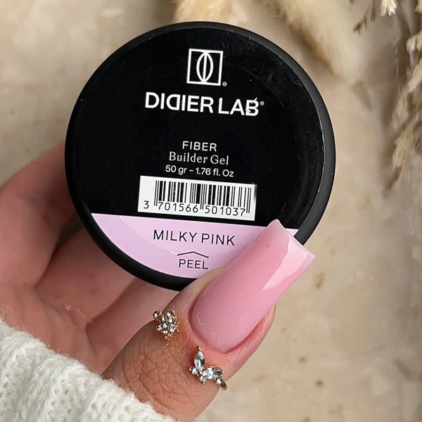Fiber builder gel "Didier Lab", Milky Pink, 50gr