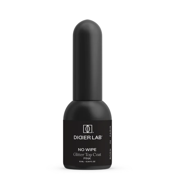 Top Coat No Wipe, Glitter Pink, Didier Lab, 10ml
