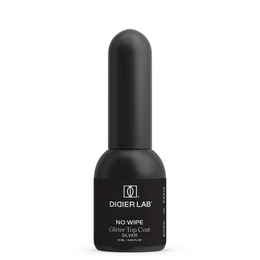 Top Coat No Wipe, Glitter Silver, Didier Lab, 10ml