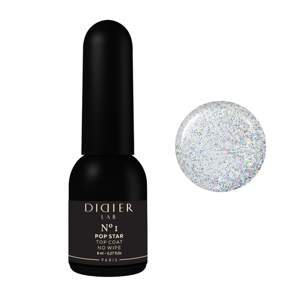 Pop Star, No1 Gel Polish Top coat no wipe "Didier Lab", Pop Star, No1