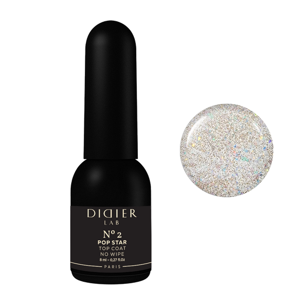 Τζελ Βερνίκι Top Coat no wipe "Didier Lab", Pop Star, No2