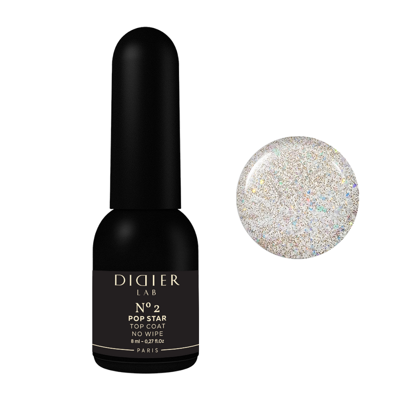 Τζελ Βερνίκι Top Coat no wipe "Didier Lab", Pop Star, No2