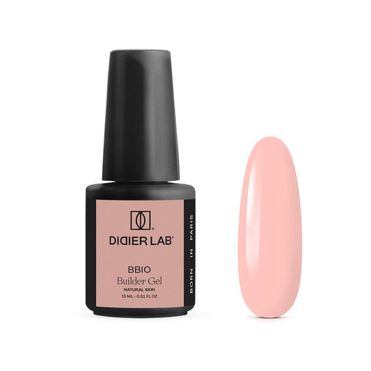 Didier Lab BBIO Builder Gel Natural Skin 15 ml, μπουκάλι και δείγμα απόχρωσης