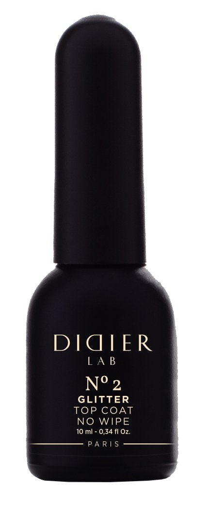 Glitter Top Coat No Wipe "Didier Lab", No2, 10ml - Didier Lab Greece