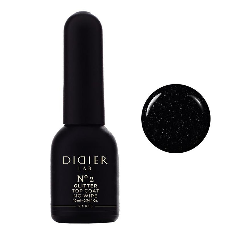 Glitter Top Coat No Wipe "Didier Lab", No2, 10ml - Didier Lab Greece